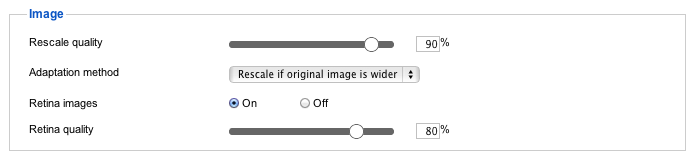 Mobile Joomla! Retina image scaling setting